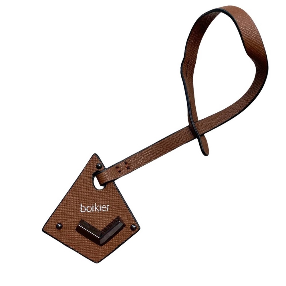 Botkier purse tag keychain, leather brown